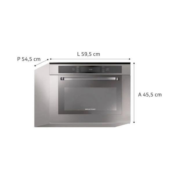 Imagem de Micro-ondas Brastemp De Embutir 40 Litros cor inox com Grill   - BMO40AR