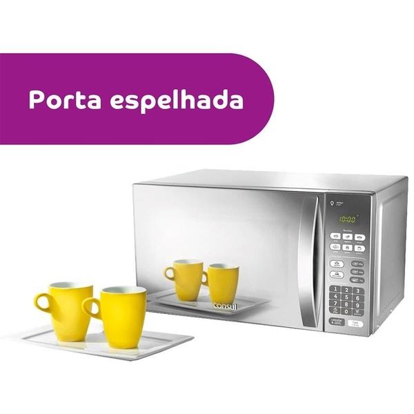 Imagem de Micro-Ondas Consul 20 Litros CM020BF  Função Descongelar, Espelhado, Design Moderno, Cinza