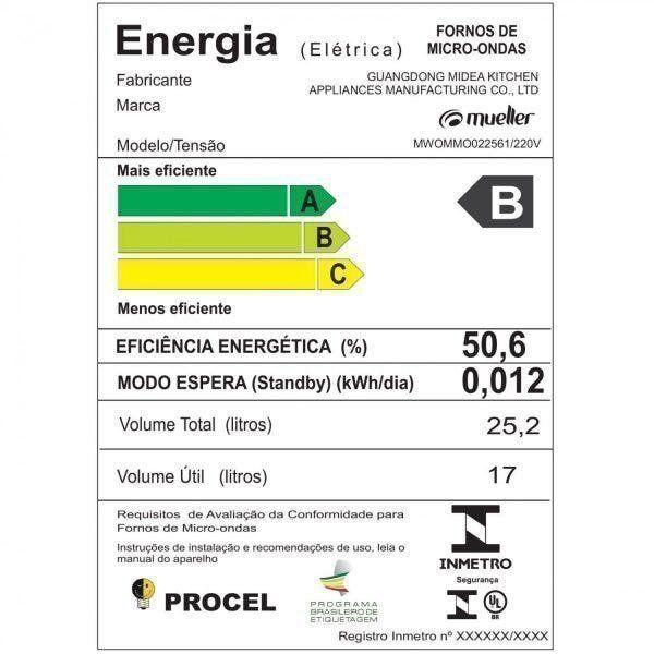 Imagem de Micro-ondas de Embutir 25L 220V Preto Mmo0225G1 Mueller