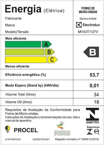 Imagem de Micro-ondas de Embutir Electrolux 34L Preto com Grill Pro Series (MV43T)