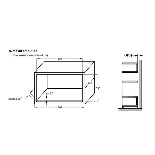 Imagem de Micro-ondas De Embutir Panasonic 28L Inox 220v Nn-gb68hsruk