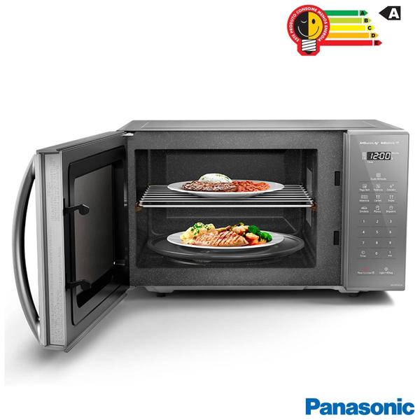 Imagem de Micro-ondas de Mesa Panasonic com 27 Litros de Capacidade Prata - NN-ST55LMRUN