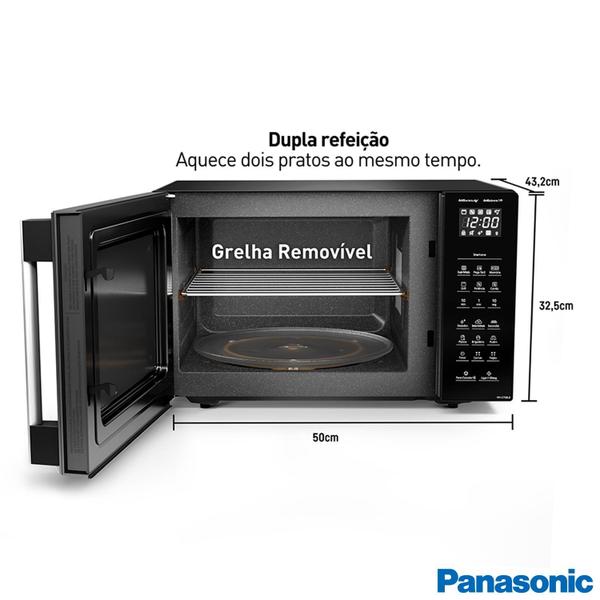 Imagem de Micro-ondas de Mesa Panasonic com 30 Litros de Capacidade e Grill Preto - NN-GT68LBRU