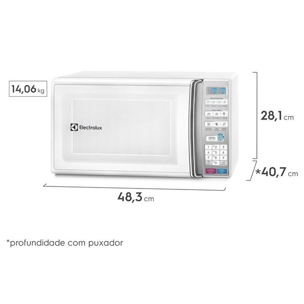 Imagem de Micro-ondas Electrolux 27L Branco (MB37R) 55 Receitas Pré-Programadas e Função Tira Odor 127V