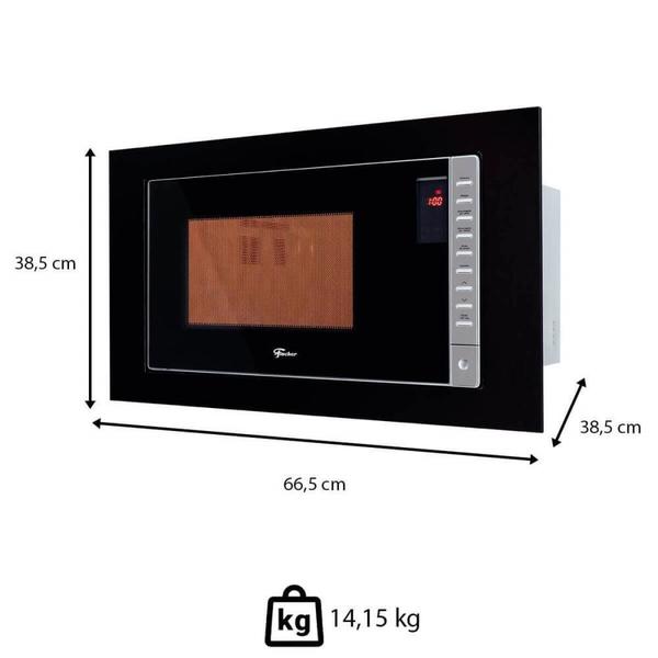 Imagem de Micro-Ondas Fischer Fit Line Embutir 25L Moldura Preta 127V Com Função Descongelar 34915(98445)