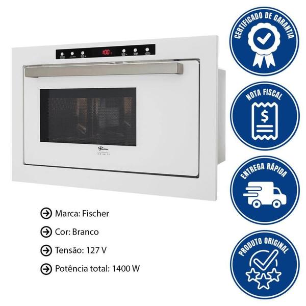 Imagem de Micro-Ondas Fischer Infinity De Embutir 25l Com Dourador Grill Branco 127v 25378(75148)