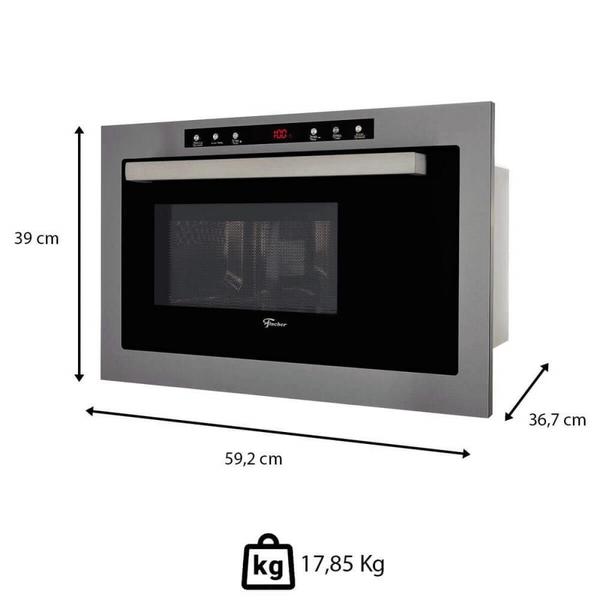 Imagem de Micro-Ondas Fischer Infinity De Embutir 25l Com Dourador Grill Em Aço Inox 220v 25378(55522)