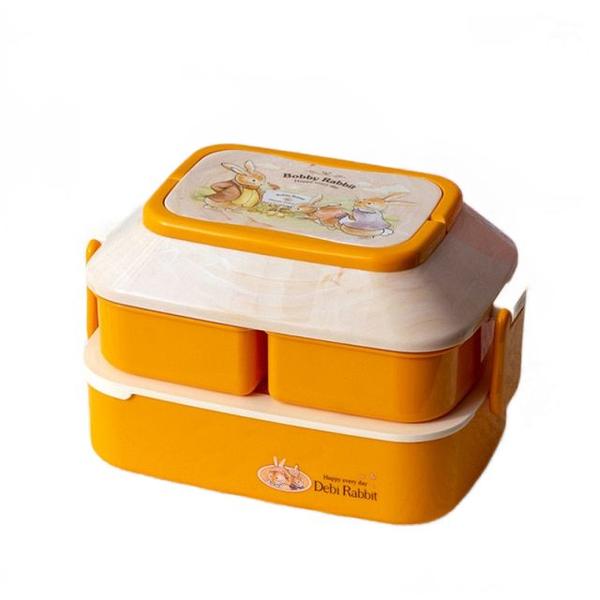 Imagem de Micro-ondas Kids Lancheira Sala de Estudos Bonito Bento Box Caixa de armazenamento de alimentos de grande capacidade Lancheiras (Amarelo)