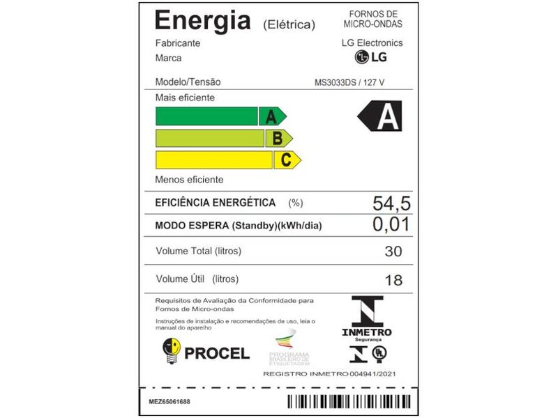 Imagem de Micro-ondas LG 30L Preto Solo NeoChef MS3033DSA.FBKGLGZ