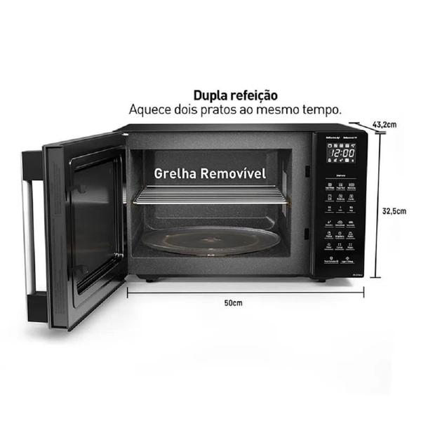 Imagem de Micro-ondas Panasonic de Bancada Tecnologia Dupla Refeição Preto 30L 110V NN-GT68LBRUN