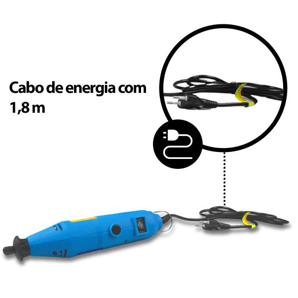 Imagem de Micro Retífica Com Maleta E 234 Acessórios Multiuso Compacta Importway 220V