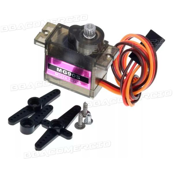 Imagem de Micro Servo Motor Mg90s Com Engrenagem em Metal 90º 180º