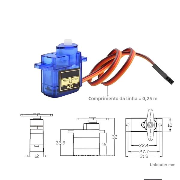 Imagem de Micro SG90 Servo Motor Kit 2 5 10 20pcs 9g 180 360 Graus De Montagem Para RC Carro Brinquedo Avião