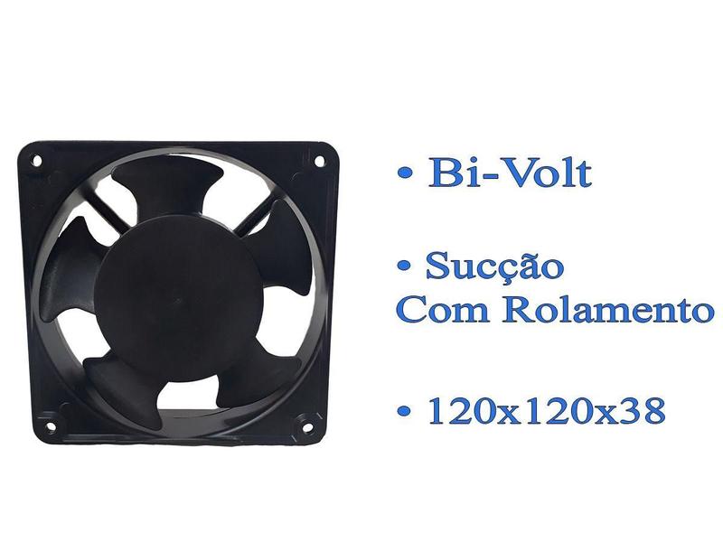 Imagem de Micro Ventilador Axial 120x120x38 Sucção Rolamento Bivolt 