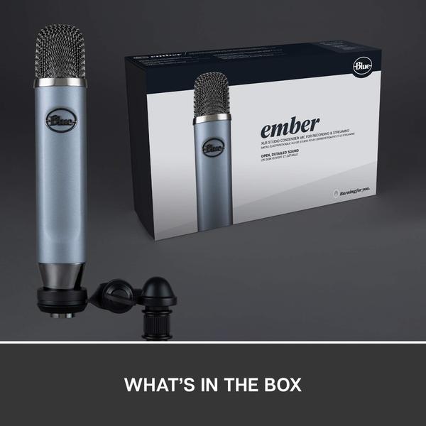 Imagem de Microfone Blue Ember XLR Condensador para Gravação Cinza