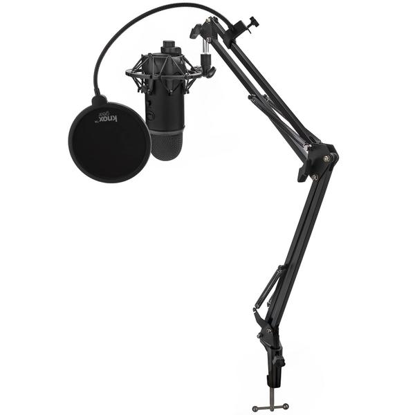 Imagem de Microfone Blue Yeti Blackout com pacote Knox Boom Arm Stand