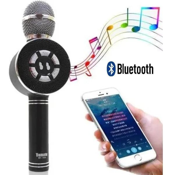 Imagem de Microfone Bluetooth Sem Fio Karaoke Com Led Fm Mt-1035