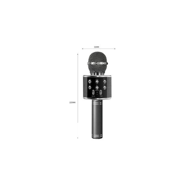 Imagem de Microfone bluetooth sem fio karaoke fm sd tf usb gravador efeito de voz ws-858 preto