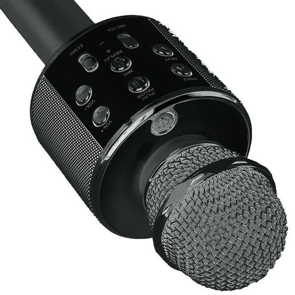 Imagem de Microfone Bluetooth Wster Ws-858 Alto-Falante Karaokê Preto