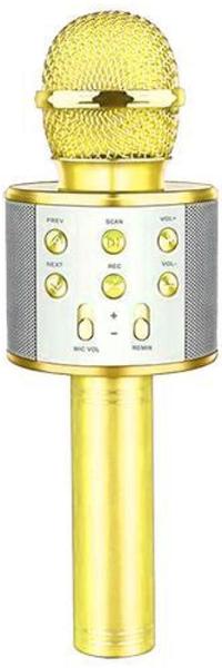 Microfone Bluetooth Wster Ws-858 Sem Fio Karaokê - Dourado Imagem de Microfone Bluetooth Wster Ws-858 Sem Fio Karaokê - Dourado