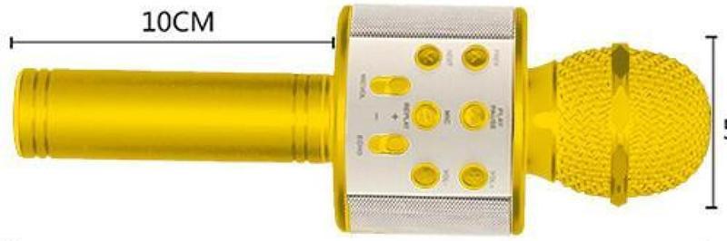Microfone Bluetooth Wster Ws-858 Sem Fio Karaokê - Dourado Imagem de Microfone Bluetooth Wster Ws-858 Sem Fio Karaokê - Dourado