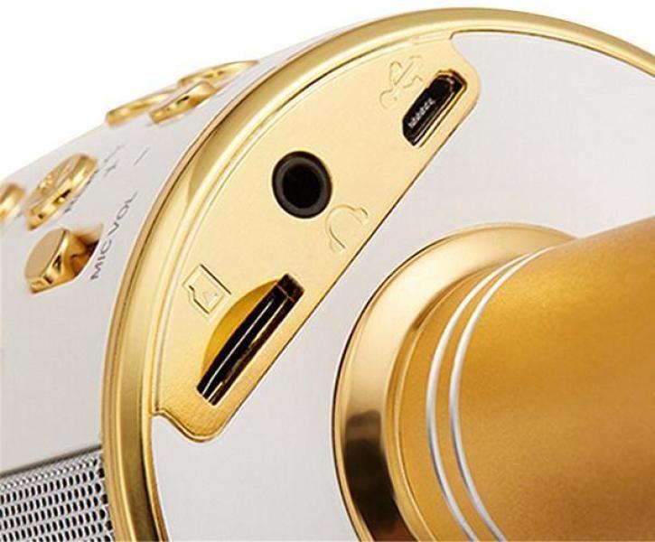 Microfone Bluetooth Wster Ws-858 Sem Fio Karaokê - Dourado Imagem de Microfone Bluetooth Wster Ws-858 Sem Fio Karaokê - Dourado