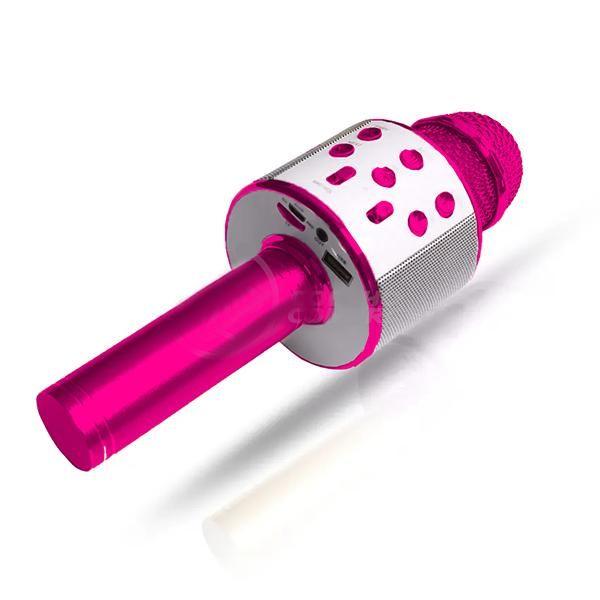 Imagem de Microfone Bluetooth WSTER WS-858 Sem Fio Karaokê Regarregável Alto-falante Mini Karaokê - Rosa