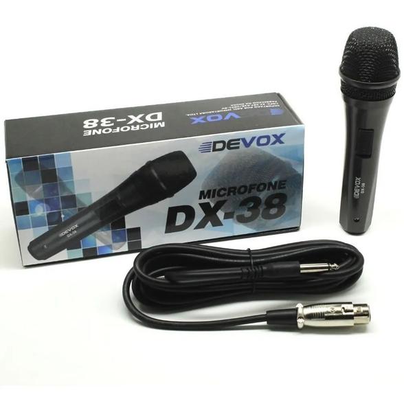 Imagem de Microfone Com Fio Dinâmico Profissional Devox Dx-38 C/ Cabo