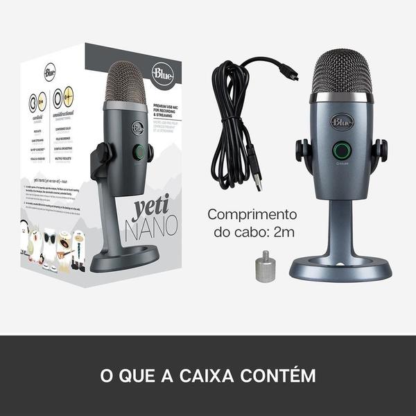 Imagem de Microfone Condensador USB Blue Yeti Nano - Cinza - 988-000088