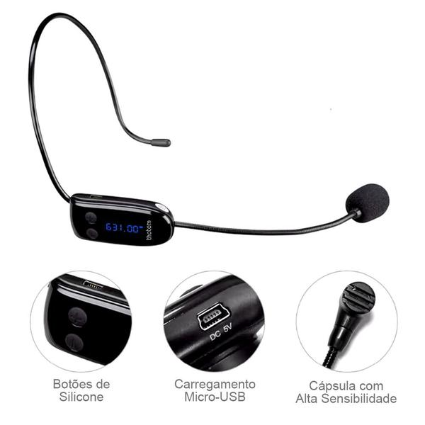 Imagem de Microfone de Cabeça Digital (UHF) THOTEM AMP AX, ideal para PALESTRANTES e PROFESSORES