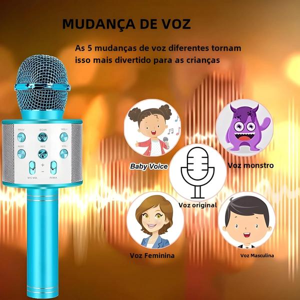 Imagem de Microfone de Karaokê Portátil Infantil - Brinquedo Divertido para Presentes