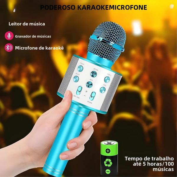 Imagem de Microfone de Karaokê Portátil Infantil - Brinquedo Divertido para Presentes