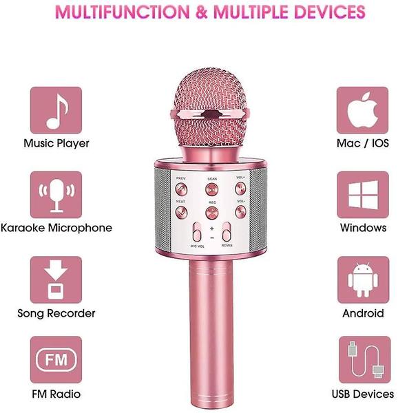 Imagem de Microfone de karaokê sem fio Bluetooth Portátil,