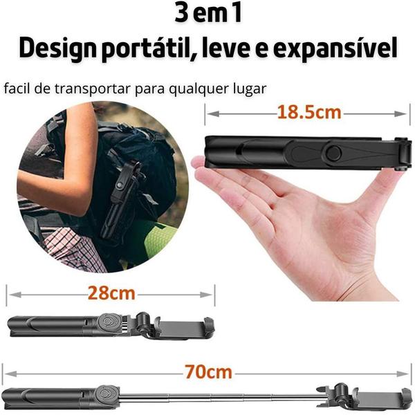 Imagem de Microfone de Lapela Duplo Para Iphone + Bastão Com Controle Suporte Foto Vídeo Filmagem