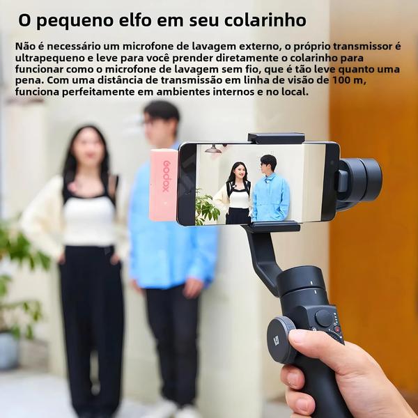 Imagem de Microfone de Lapela Sem Fio Godox Movelink Mini LT UC 2.4GHz - Transmissor e Receptor para iPhone e DSLR