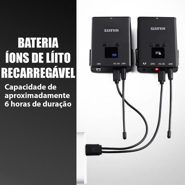 Imagem de Microfone De Lapela Sem Fio Soleste Wm11 Para Câmeras, Smartphones E Camcorders