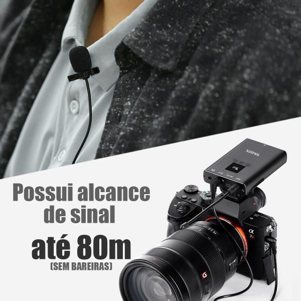 Imagem de Microfone De Lapela Sem Fio Soleste Wm11 Para Câmeras, Smartphones E Camcorders