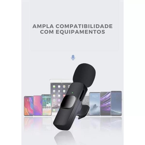 Imagem de Microfone De Lapela Wireless S/ Fio Para Vídeos E Lives