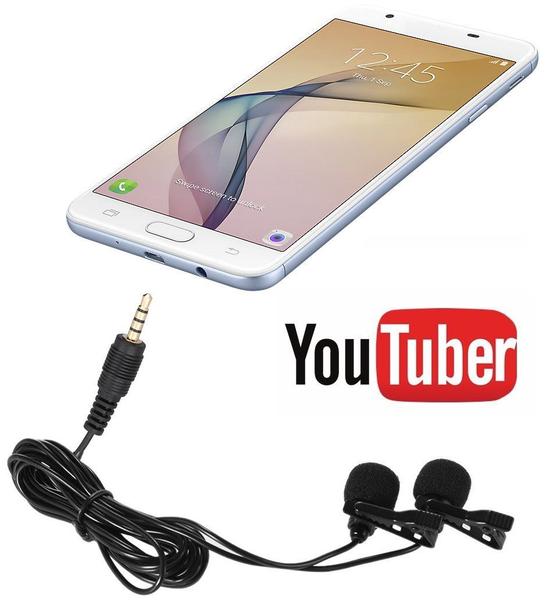 Imagem de Microfone Duplo De Lapela Para Celular Smartphone Universal Entrevistas Youtuber