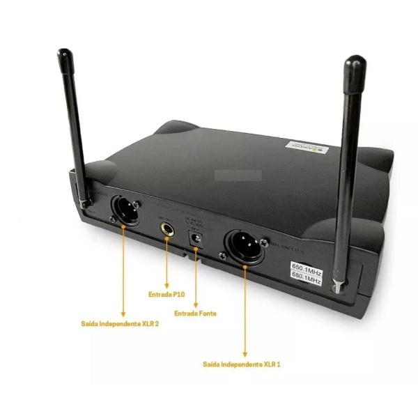 Imagem de Microfone Duplo S/ Fio Uhf Wireless Profissional Le 906 - LELONG 