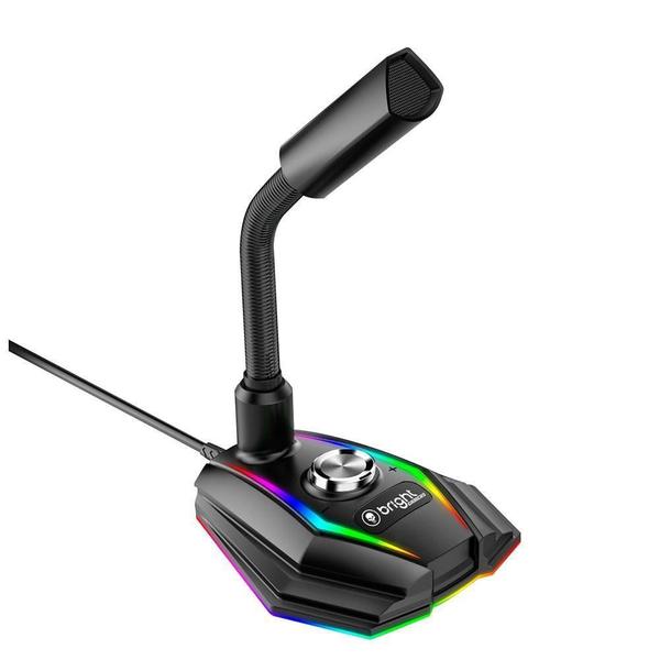 Imagem de Microfone Gamer Bright, Rgb, Usb, Preto - 604