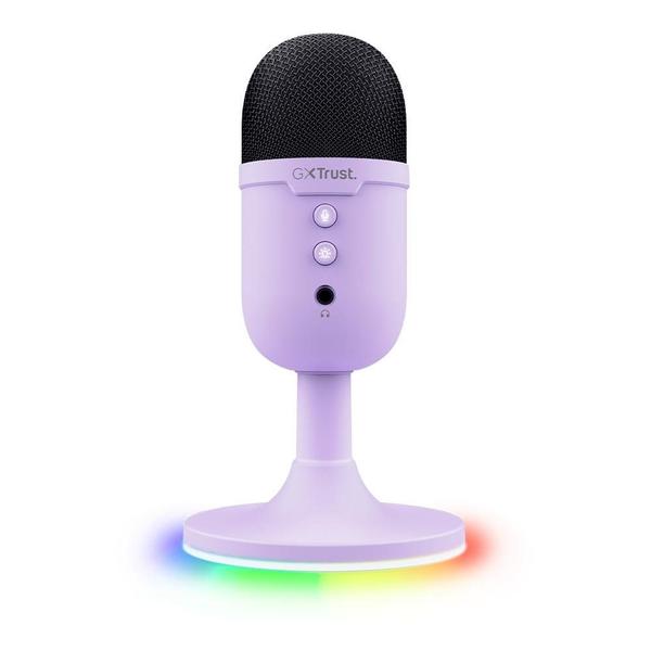 Microfone Gamer de Mesa Trust Yunix GXT 234P, RGB, Compatível com PC, USB, Roxo - 25375 Imagem de Microfone Gamer de Mesa Trust Yunix GXT 234P, RGB, Compatível com PC, USB, Roxo - 25375