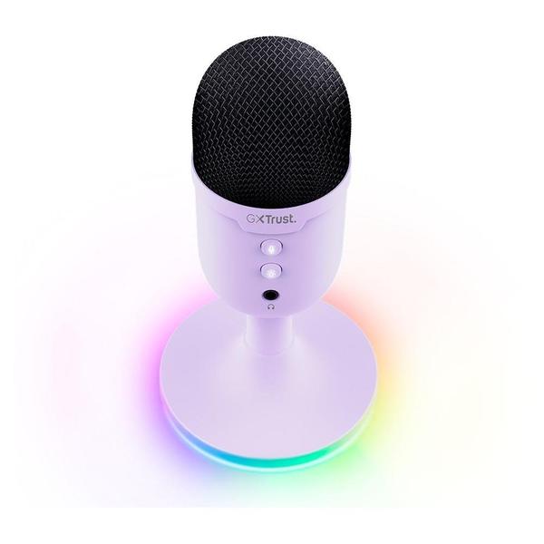 Microfone Gamer de Mesa Trust Yunix GXT 234P, RGB, Compatível com PC, USB, Roxo - 25375 Imagem de Microfone Gamer de Mesa Trust Yunix GXT 234P, RGB, Compatível com PC, USB, Roxo - 25375
