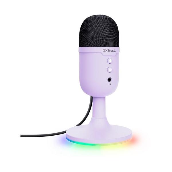 Microfone Gamer de Mesa Trust Yunix GXT 234P, RGB, Compatível com PC, USB, Roxo - 25375 Imagem de Microfone Gamer de Mesa Trust Yunix GXT 234P, RGB, Compatível com PC, USB, Roxo - 25375