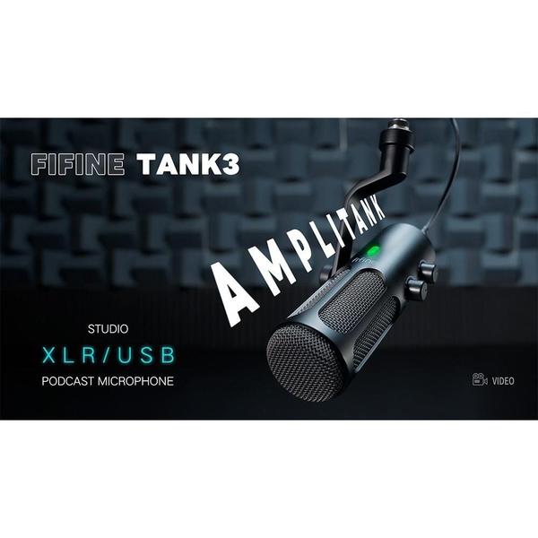 Microfone Gamer Dinâmico Fifine Tank3, XLR e USB-C, Podcast e
