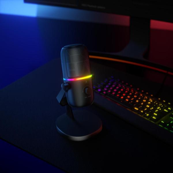 Imagem de Microfone Gamer Xiaomi Haylou GX1 - Aux/USB Tipo C - RGB - Preto