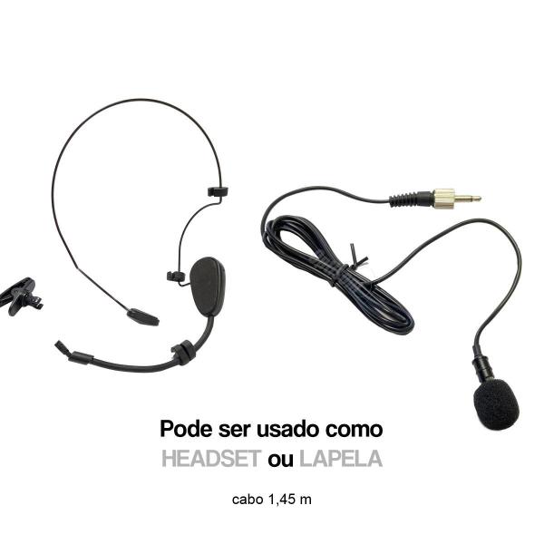 Imagem de Microfone Headset E Lapela Sem Fio 2 Em 1 Mxt Uhf 516bp Para Palestras, Eventos, Igreja