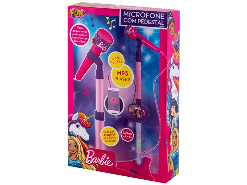 Microfone Infantil Barbie Dreamtopia com Pedestal Microfone de