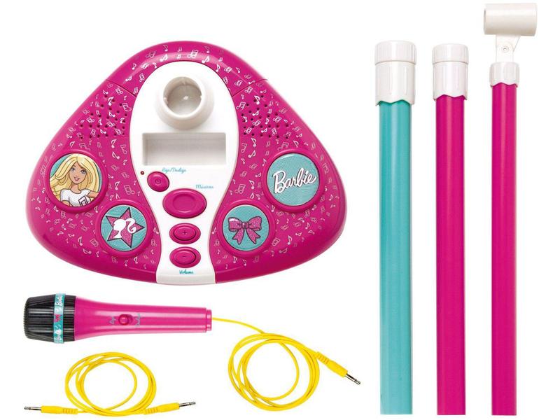 Imagem de Microfone Infantil Barbie Fabuloso com Pedestal - Fun