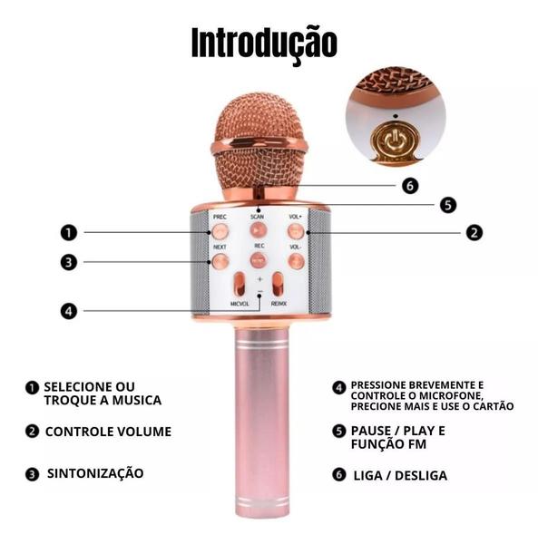 Imagem de Microfone Karaoke Bluetooth Sem Fio: Diversão Sem Limites